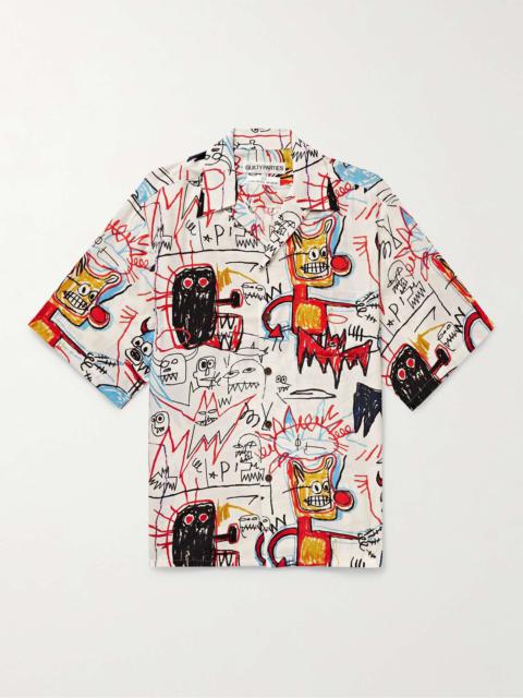 WACKO MARIA + Jean Michel Basquiat Convertible-Collar Printed Woven Shirt