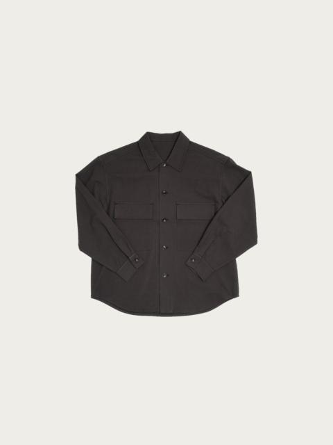 JAMES COWARD Double Pocket Overshirt - Charcoal Cotton/Wool Twill