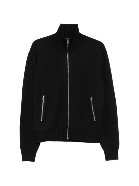 TOM FORD Tom Ford Leather-patch Zip-up Cardigan