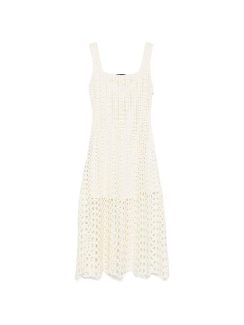 maje open-knit midi dress