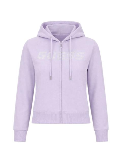 GUESS USA embellished zip-up hoodie