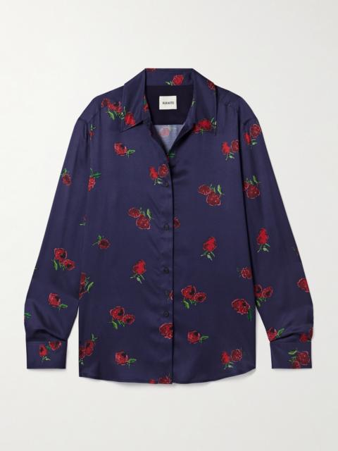 KHAITE Argo Printed Silk-twill Shirt