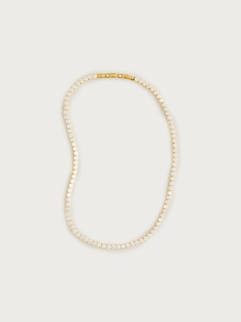 J.CREW Round cubic zirconia bezel-set tennis necklace