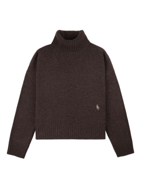 Sporty & Rich SRC roll-neck logo-embroidered sweater