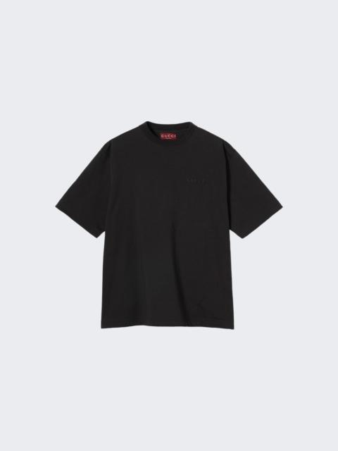 GUCCI logo-embroidered cotton T-shirt