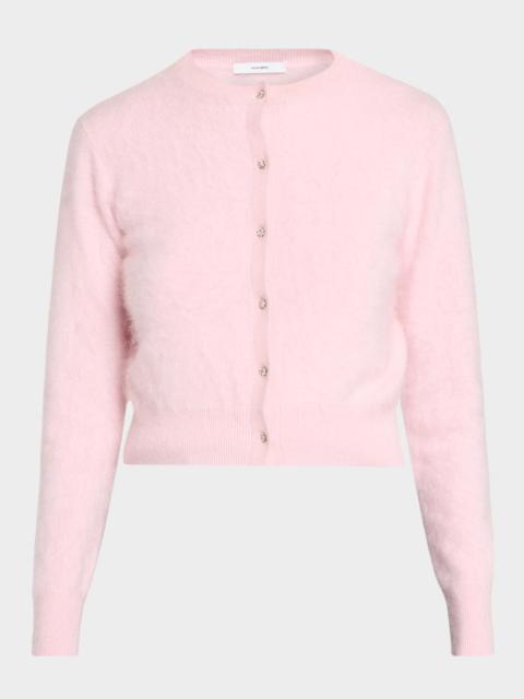 ADAM LIPPES Cruz Fuzzy Cashmere Crewneck Cardigan