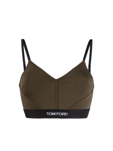 logo-trim stretch bralette