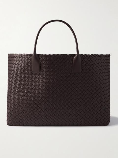 Bottega Veneta Intrecciato Cabat Large Leather Tote Bag Brown