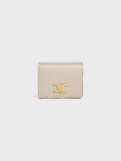 CELINE TRIOMPHE COMPACT WALLET in Shiny calfskin
