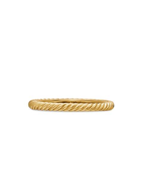 DAVID YURMAN Women's Cable Collectibles Stack Ring in 18K Yellow Gold, 2mm - Yellow Gold