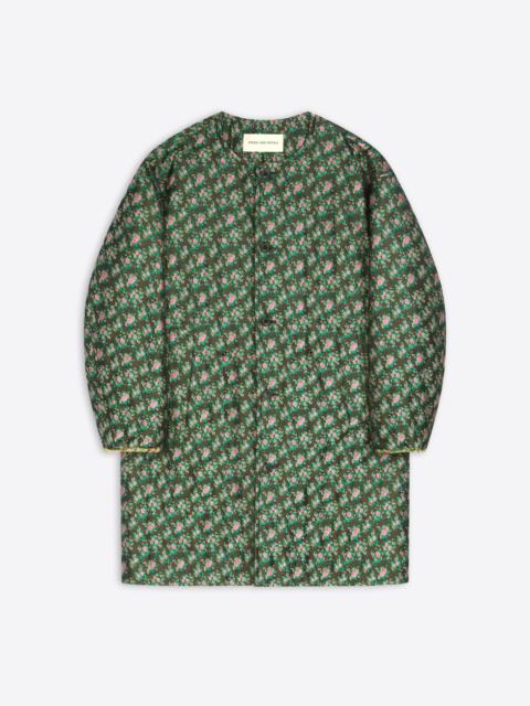 Dries Van Noten COLLARLESS JACQUARD COAT