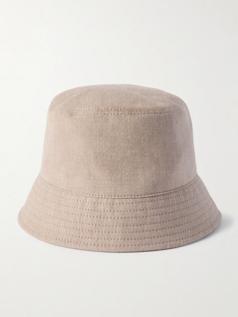 Brunello Cucinelli Embellished Linen And Wool-blend Bucket Hat
