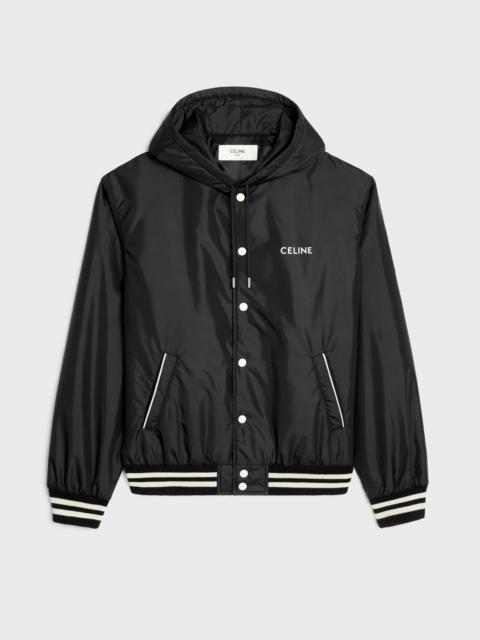 celine hooded teddy jacket in light nylon