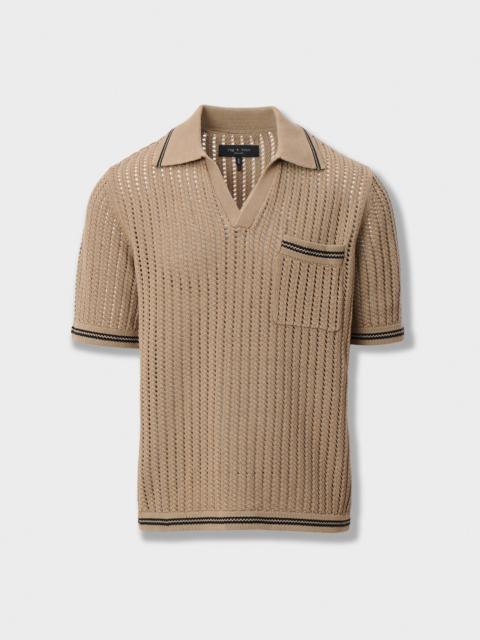 rag & bone Johnny Collar Crochet Polo Shirt