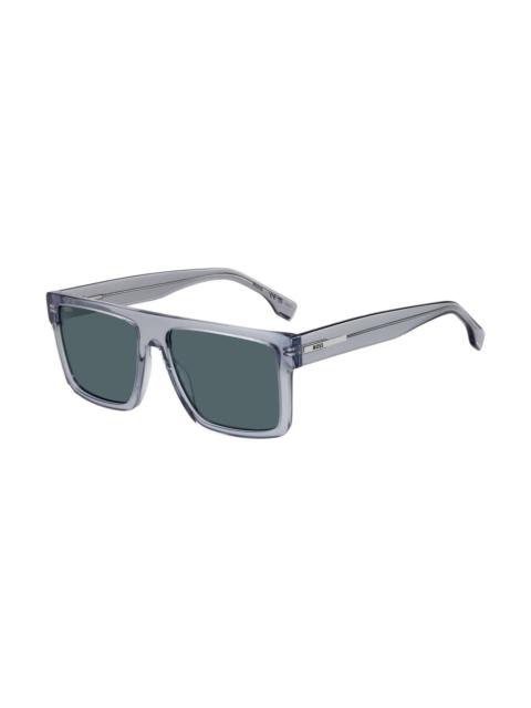 BOSS TRANSPARENT-BLUE SUNGLASSES WITH LOGO PLAQUE