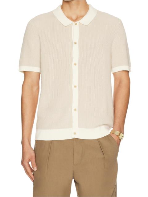 onia Linen Button Up Sweater Shirt