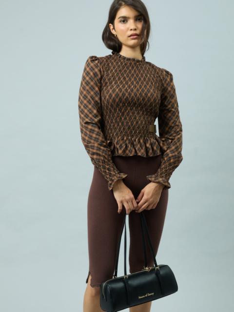 House of Sunny CHECK RUCHED TOP
