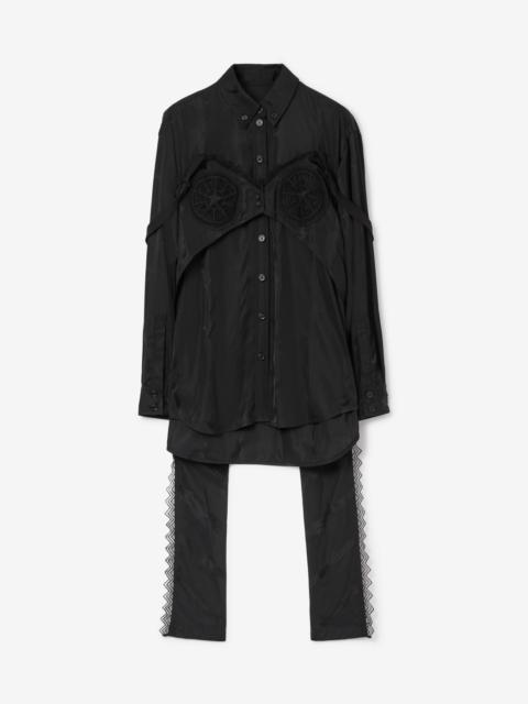 Burberry Thorn Viscose Silk Jacquard Reconstructed Shirt