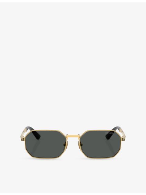 VERSACE VE2297 Irregular-Frame Metal Sunglasses