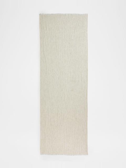 Brunello Cucinelli Sparkling Striped Linen-Blend Scarf