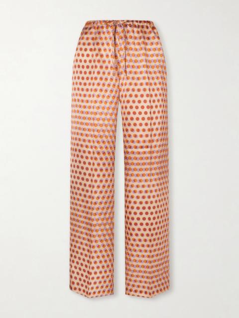 Dries Van Noten Printed Silk-satin Wide-leg Pants