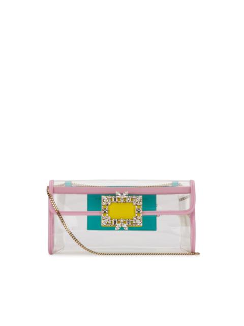 Roger Vivier crystal-embellished buckle clutch bag