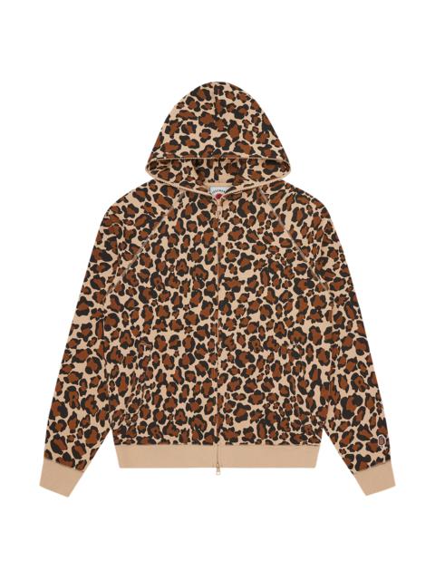 ICECREAM LEOPARD PRINT ZIP THROUGH HOOD