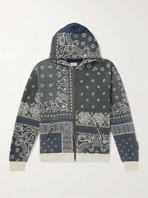 Kapital Shell-Trimmed Printed Cotton-Jersey Zip-Up Hoodie