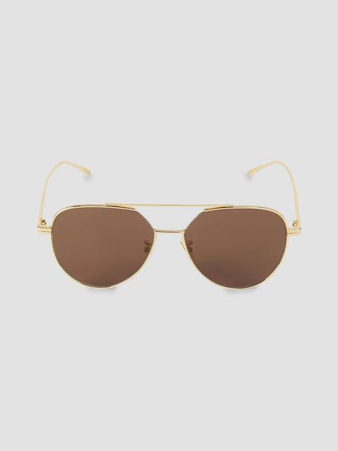 Bottega Veneta Women's 57MM Browline Aviator Sunglasses - Gold