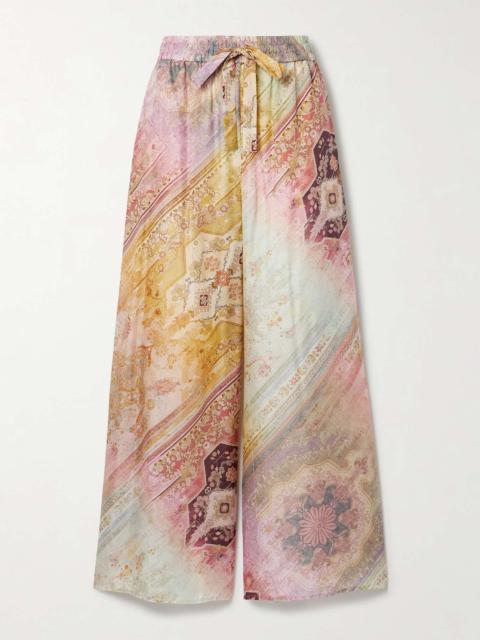 Zimmermann Tallow printed silk wide-leg pants Pink