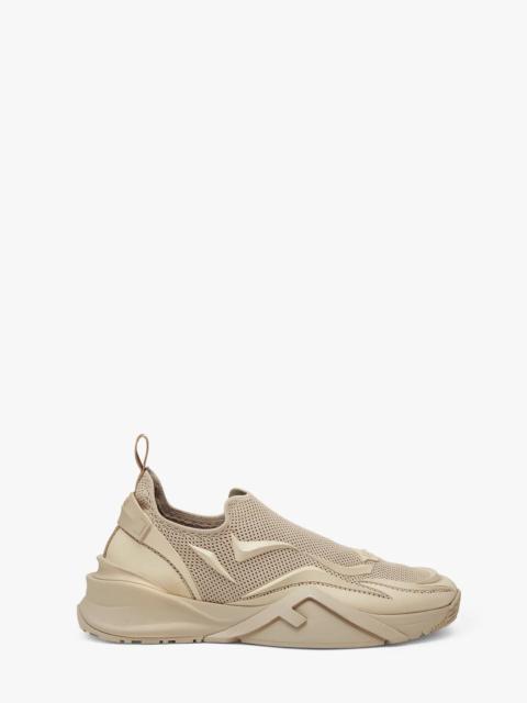 FENDI Beige mesh running sneakers