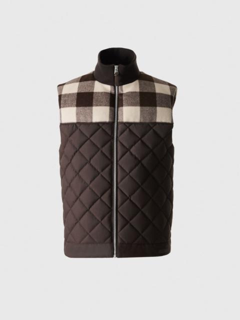 MACKAGE RICARDO-PL Quilted Down Vest With Plaid Yoke