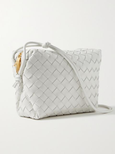 Bottega Veneta Loop small intrecciato leather shoulder bag White