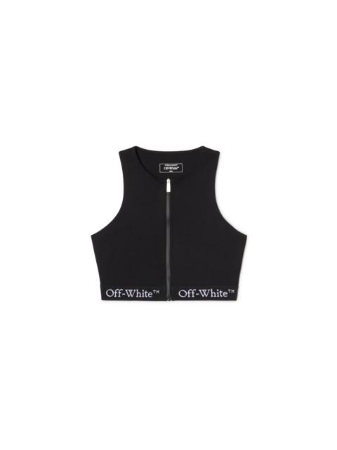 Off-White Black Logo Band Zip Rowing Top