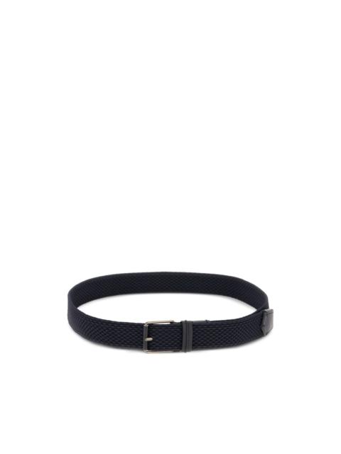 woven leather-trim belt