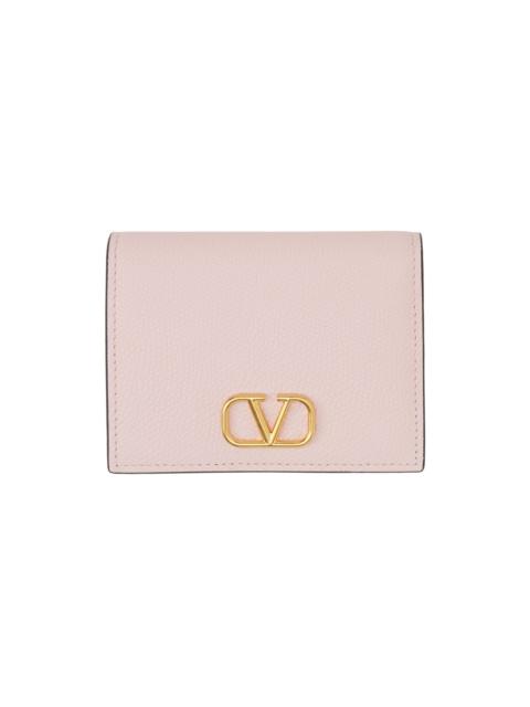 Pink Compact VLogo Signature Wallet