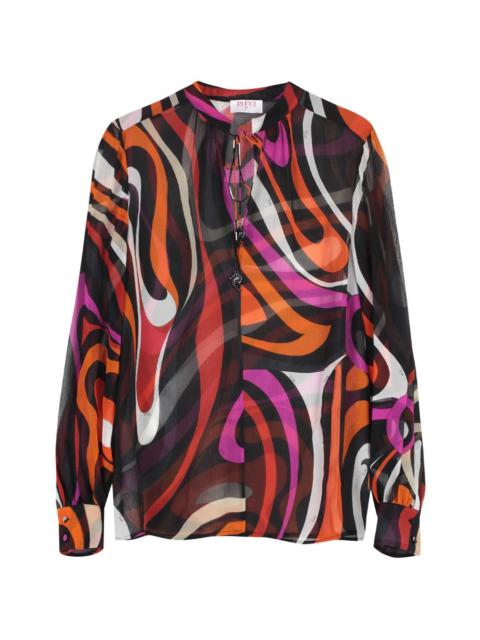 PUCCI PUCCI PRINTED SILK BLOUSE