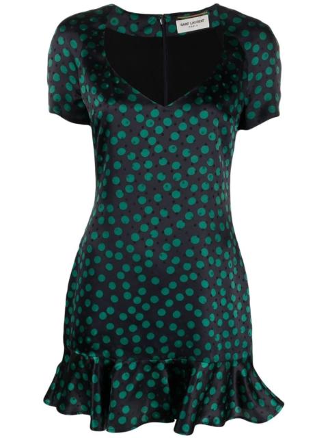 SAINT LAURENT short-sleeve ruffled mini dress