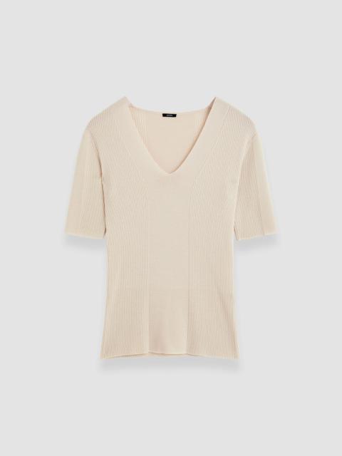 JOSEPH Fine Merino Rib V Neck Top