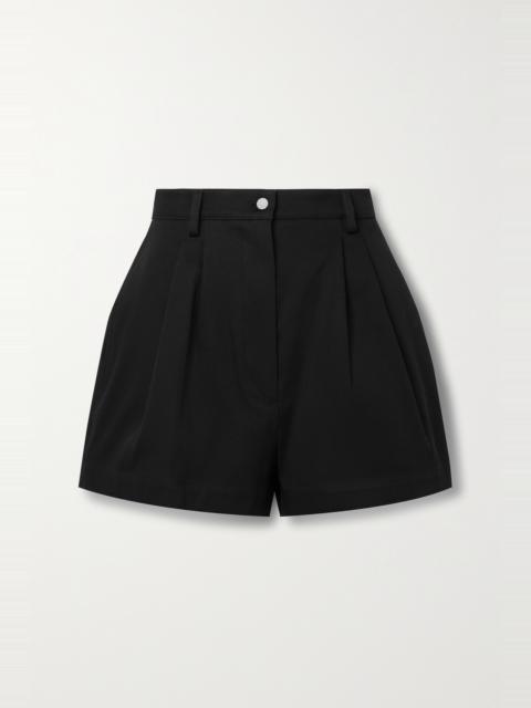 Alaïa Pleated cotton-gabardine shorts