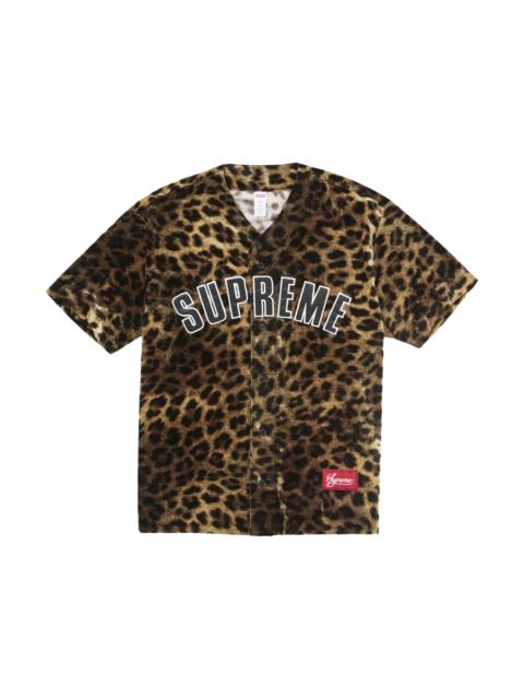 Supreme Supreme Velvet Baseball Jersey Leopard