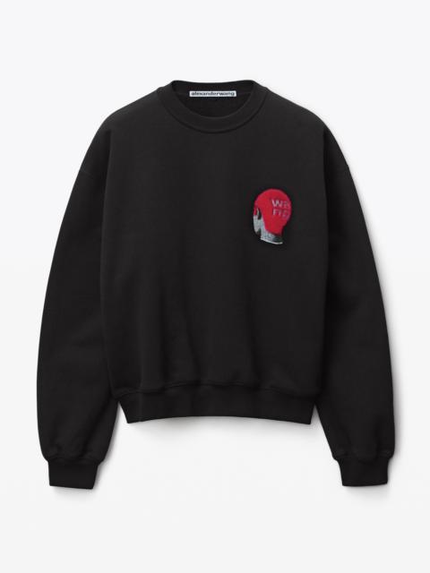 Alexander Wang BUZZ CUT GRAPHIC PULLOVER IN TERRY