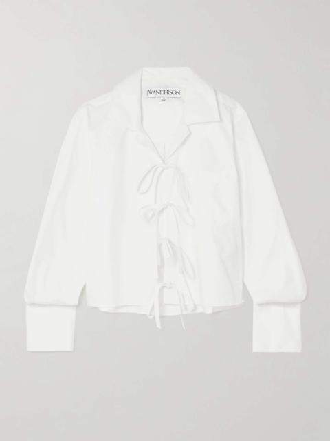 JW Anderson Tie-front cotton-poplin shirt