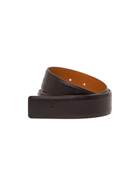 Santoni Brown leather belt strap