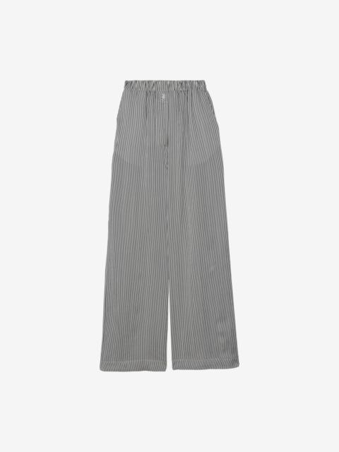 The Frankie Shop Mirca Striped Silk Elastic Pants - Black/White Stripe