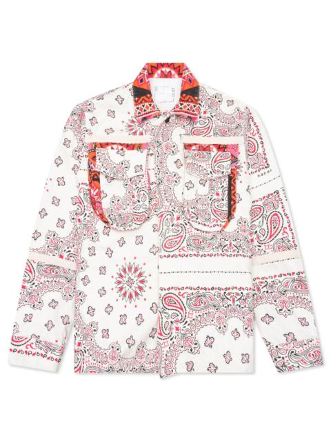 sacai SACAI BANDANA PRINT BLOUSON - OFF WHITE