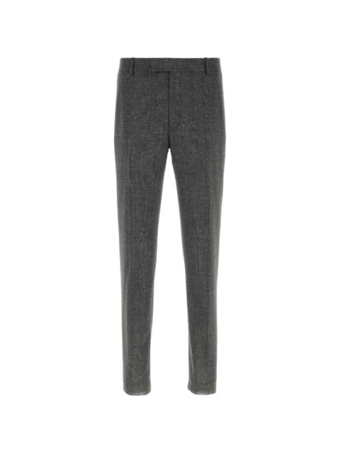 Alexander McQueen embroidered wool cigarette trousers