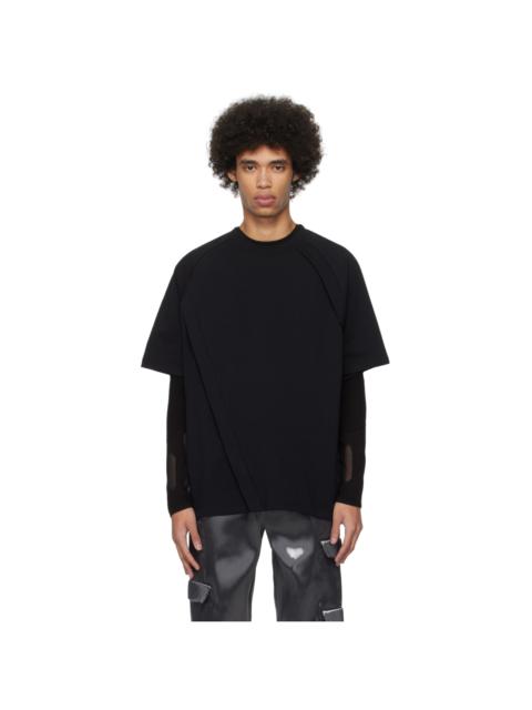 HELIOT EMIL™ Black Helical Zip T-Shirt