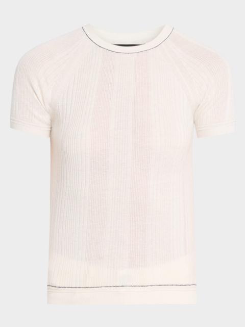 rag & bone Teresa Ribbed Short-Sleeve Tee