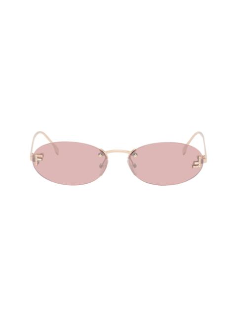 FENDI Gold 'Fendi First' Crystal Sunglasses